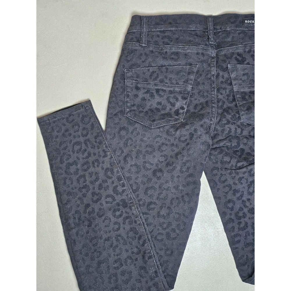 Rock & Republic Kashmiere Leopard Print Skinny‎ Jeans Grey Black Size 2M R010286 - Picture 8 of 14